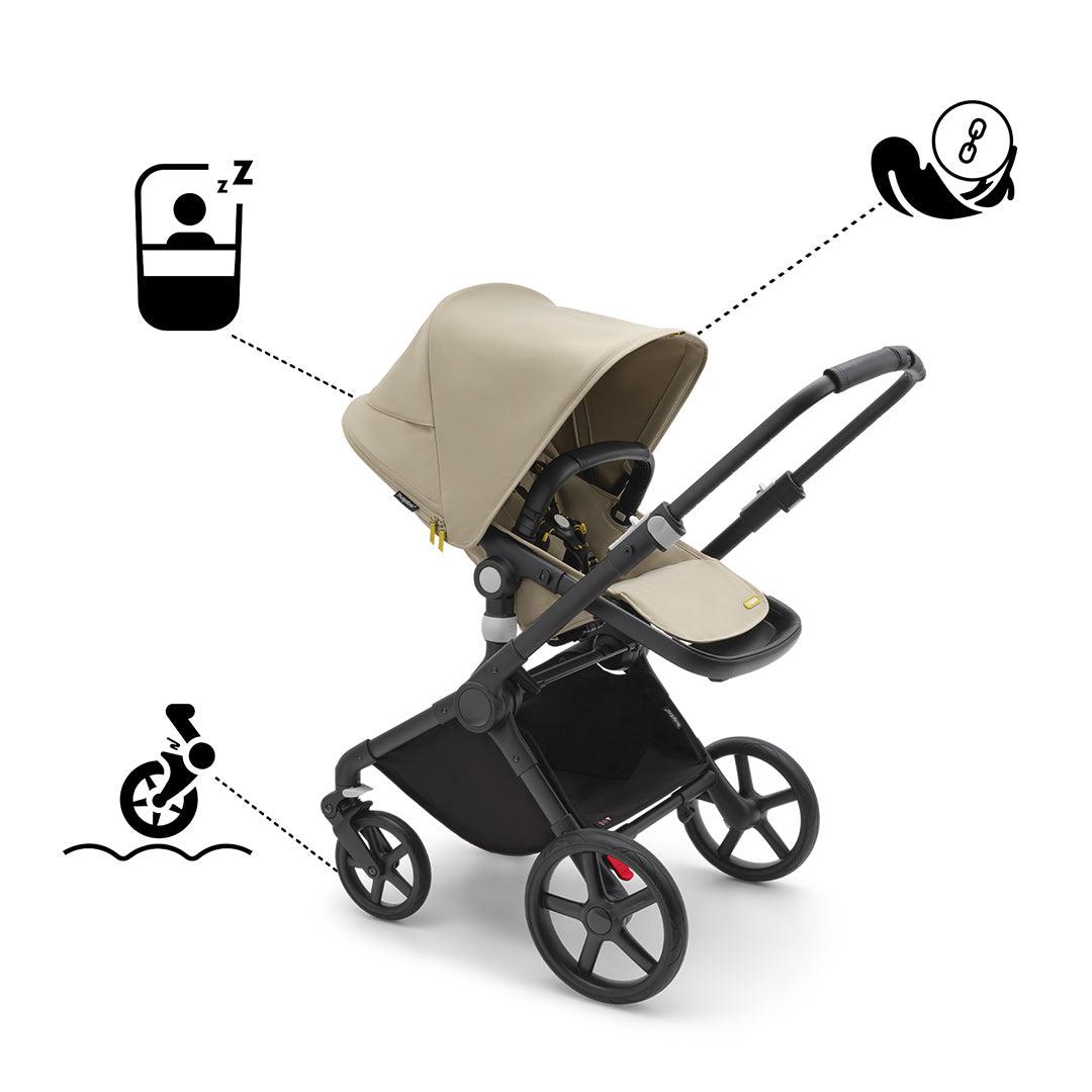 Bugaboo Fox Cub Complete Pushchair + Maxi Cosi 360 Travel System - Desert Beige-Travel Systems-Desert Beige-FamilyFix 360 Pro Base | Natural Baby Shower