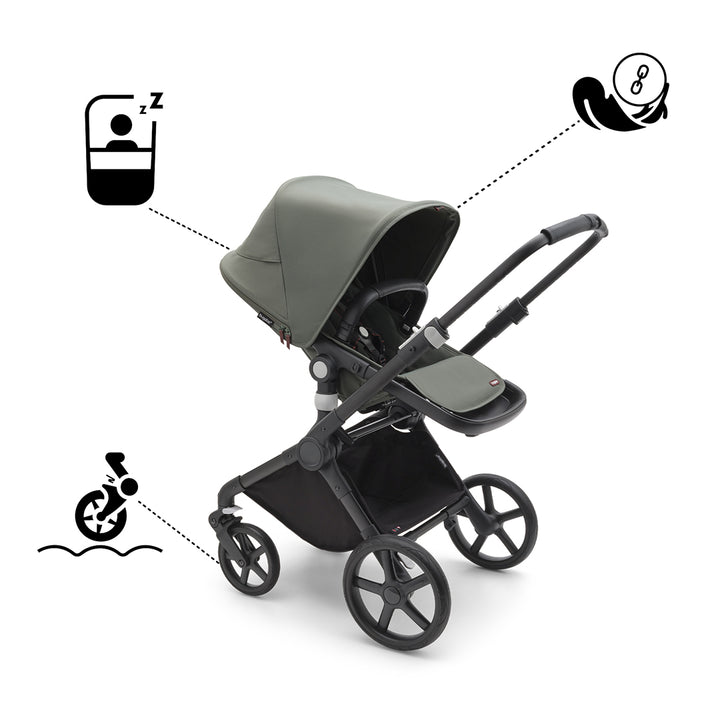 Bugaboo Fox Cub Complete Pushchair + Maxi Cosi 360 Travel System - Forest Green-Travel Systems-Forest Green-FamilyFix 360 Pro Base | Natural Baby Shower