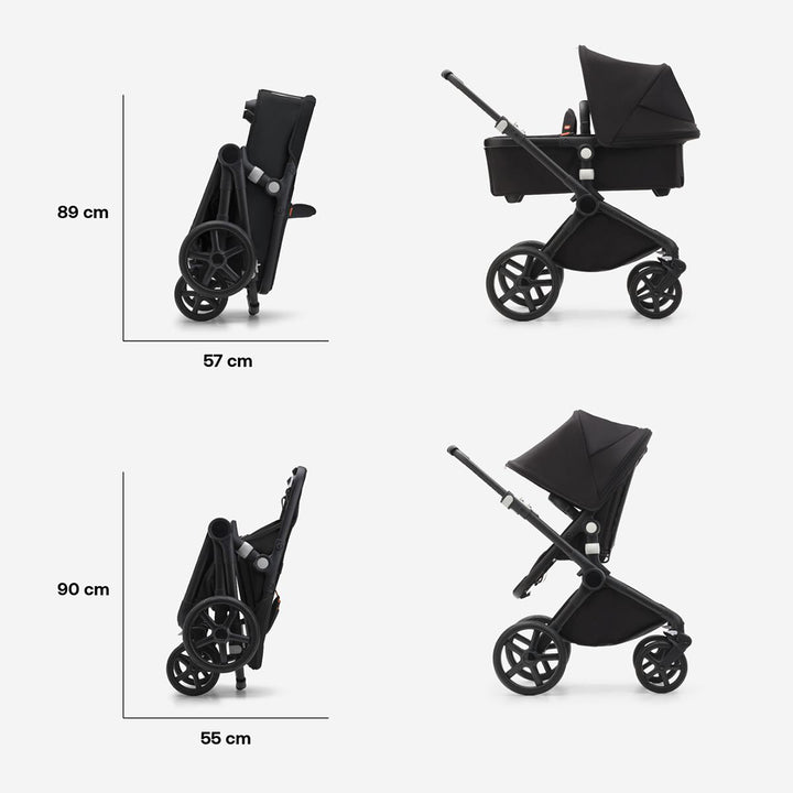 Bugaboo Fox Cub Complete Pushchair + Maxi Cosi 360 Travel System - Midnight Black-Travel Systems-Midnight Black-FamilyFix 360 Pro Base | Natural Baby Shower