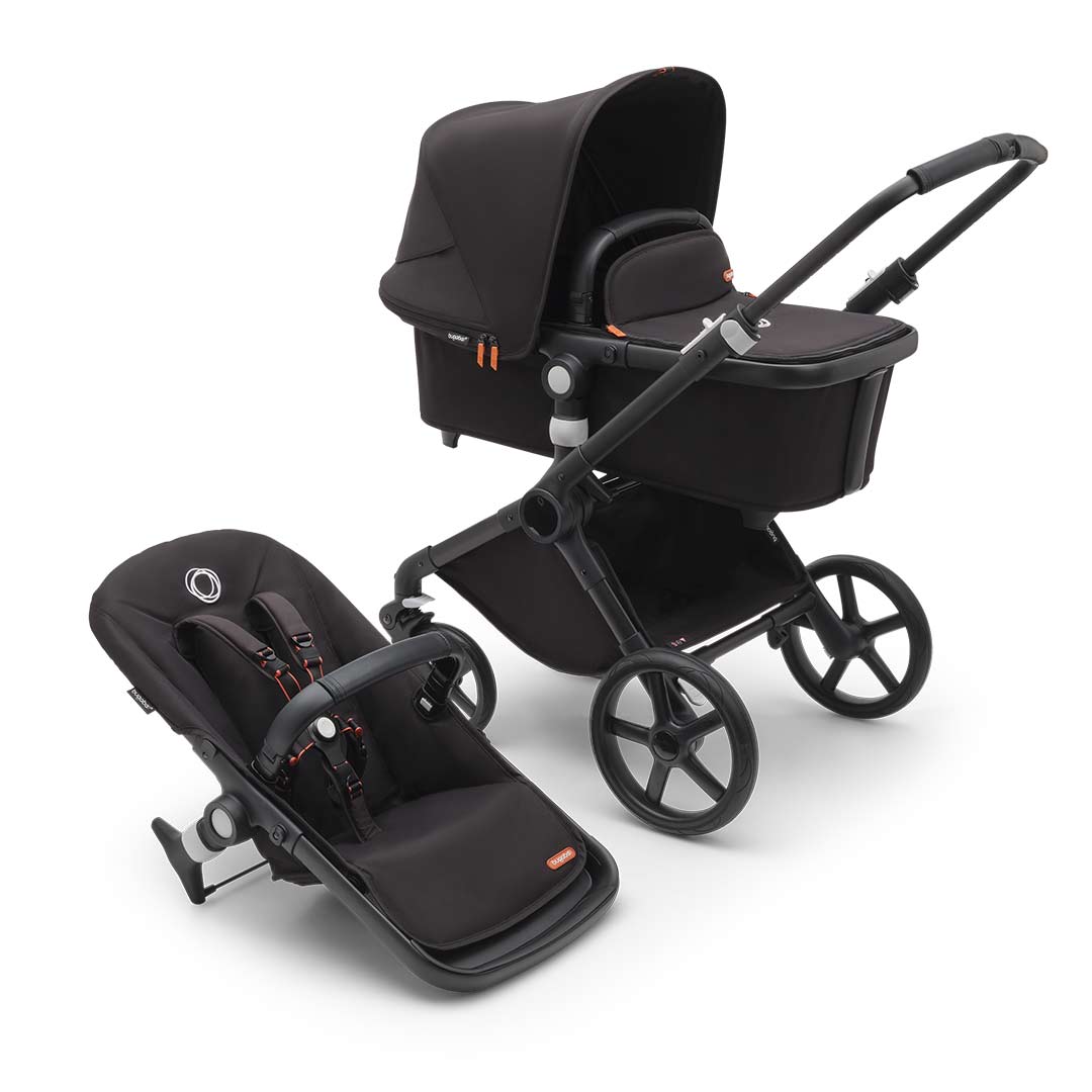 Bugaboo Fox Cub Complete Pushchair + Cloud G Travel System - Midnight Black-Travel Systems-Midnight Black-No Base | Natural Baby Shower