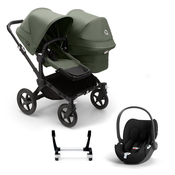 Bugaboo Donkey 5 Duo + Cloud T Travel System-Travel Systems-Forest Green-No Base | Natural Baby Shower