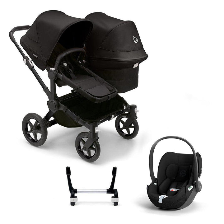 Bugaboo Donkey 5 Duo + Cloud T Travel System-Travel Systems-Midnight Black-No Base | Natural Baby Shower