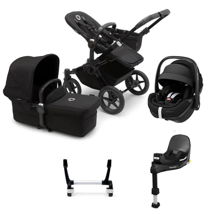 Bugaboo Donkey 5 Mono + Pebble 360/360 Pro 2 Travel System-Travel Systems-Midnight Black-Pebble 360 i-Size Car Seat | Natural Baby Shower