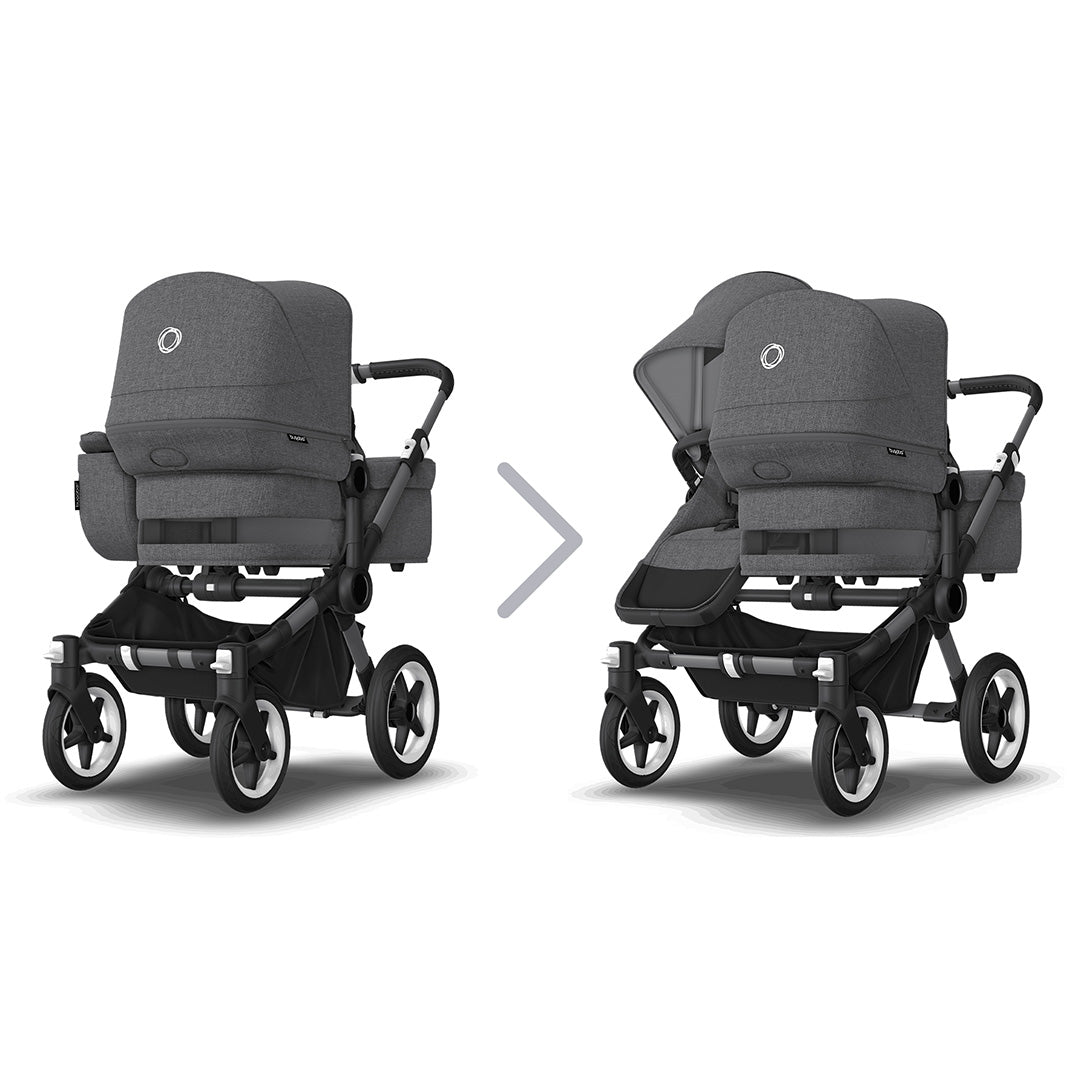 Bugaboo Donkey 5 Duo Pushchair - Graphite/Grey Melange-Strollers- | Natural Baby Shower