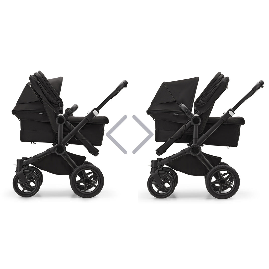 Bugaboo Donkey 5 Duo Pushchair - Black/Midnight Black-Strollers- | Natural Baby Shower