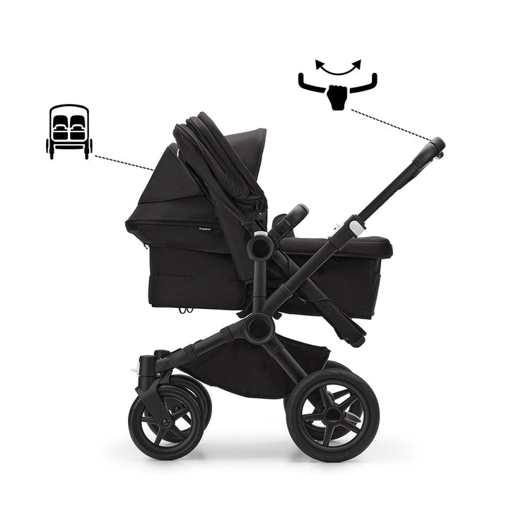 Bugaboo Donkey 5 Duo Pushchair - Black/Midnight Black-Strollers- | Natural Baby Shower