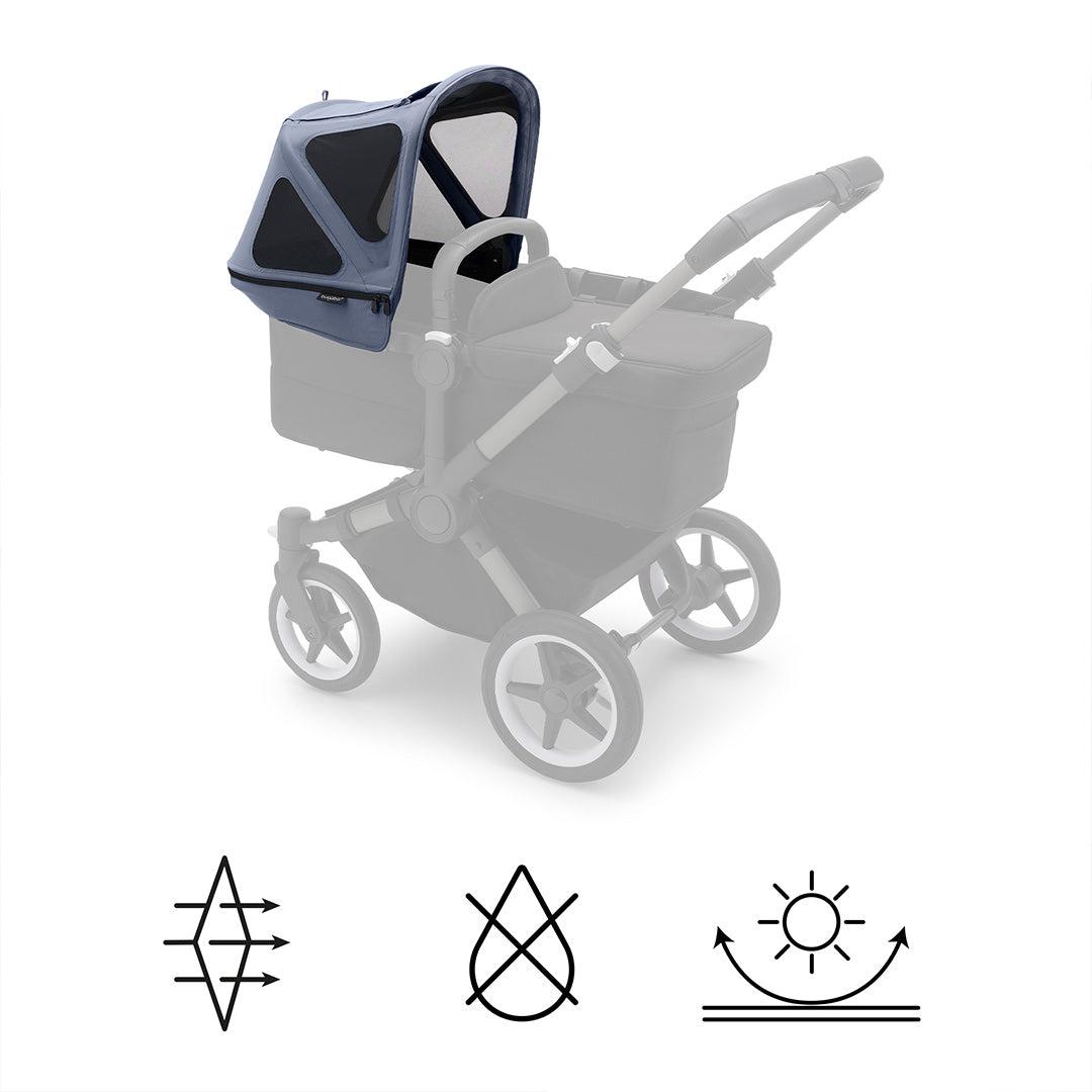 Bugaboo Donkey Breezy Sun Canopy - Seaside Blue-Sun Covers- | Natural Baby Shower