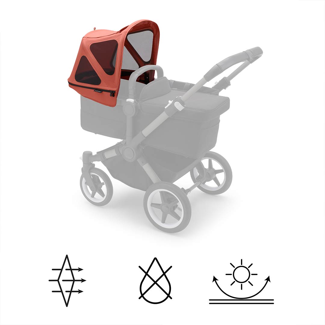 Bugaboo Donkey Breezy Sun Canopy - Sunrise Red-Sun Covers- | Natural Baby Shower