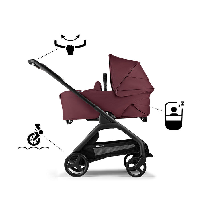 Bugaboo Dragonfly Complete - Dark Cherry-Strollers-Dark Cherry- | Natural Baby Shower