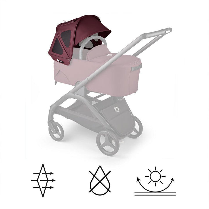 Bugaboo Dragonfly Breezy Sun Canopy - Dark Cherry-Sun Covers-Dark Cherry- | Natural Baby Shower