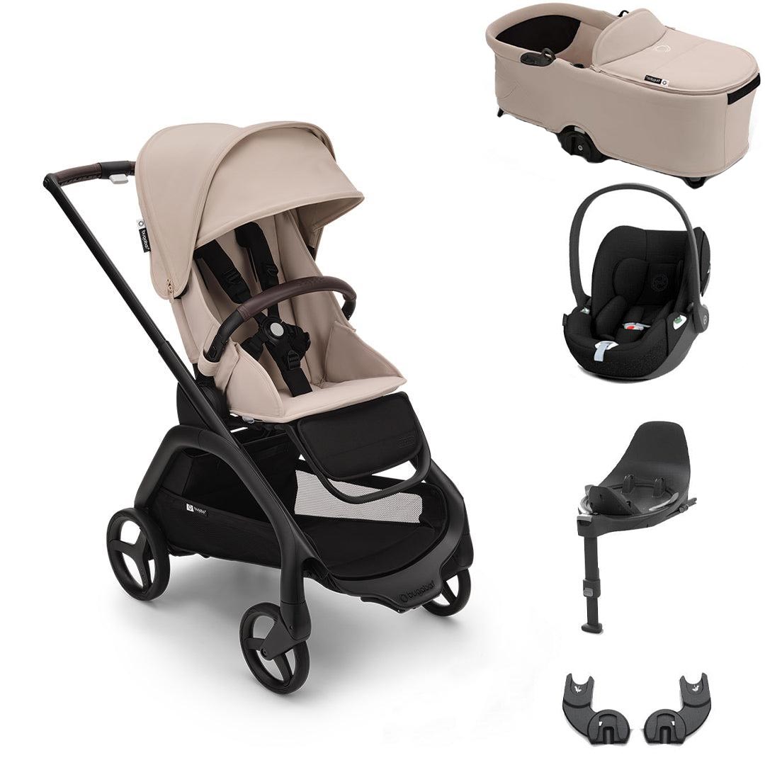 Bugaboo Dragonfly + Cloud T Travel System-Travel Systems-Desert Taupe-With Carrycot | Natural Baby Shower