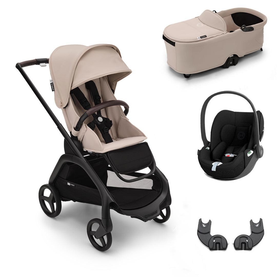 Bugaboo Dragonfly + Cloud T Travel System-Travel Systems-Desert Taupe-With Carrycot | Natural Baby Shower