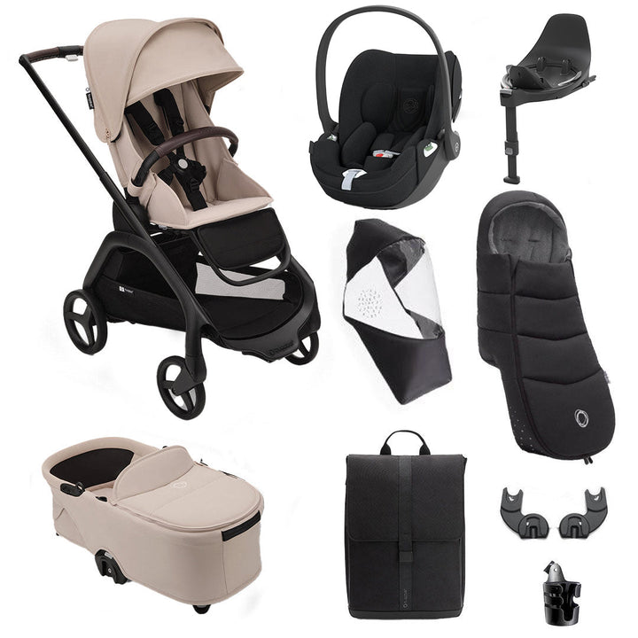 Bugaboo Dragonfly + Cloud T Ultimate Travel System Bundle - Desert Taupe-Travel Systems-Desert Taupe- | Natural Baby Shower