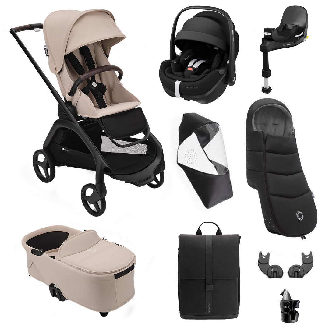 Bugaboo Dragonfly + Pebble Pro Ultimate Travel System Bundle - Desert Taupe-Travel Systems-Desert Taupe- | Natural Baby Shower