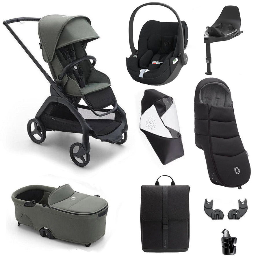 Bugaboo Dragonfly + Cloud T Ultimate Travel System Bundle - Forest Green-Travel Systems-Forest Green- | Natural Baby Shower