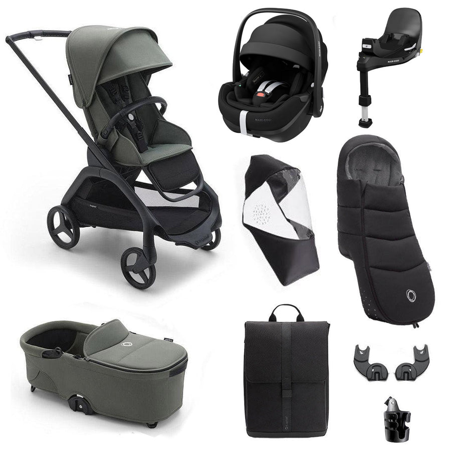 Bugaboo Dragonfly + Pebble Pro Ultimate Travel System Bundle - Forest Green-Travel Systems-Forest Green- | Natural Baby Shower