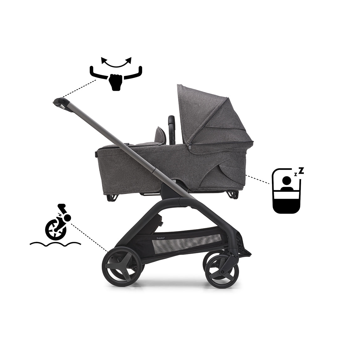 Bugaboo Dragonfly + Pebble Pro Ultimate Travel System Bundle - Grey Melange-Travel Systems-Grey Melange- | Natural Baby Shower