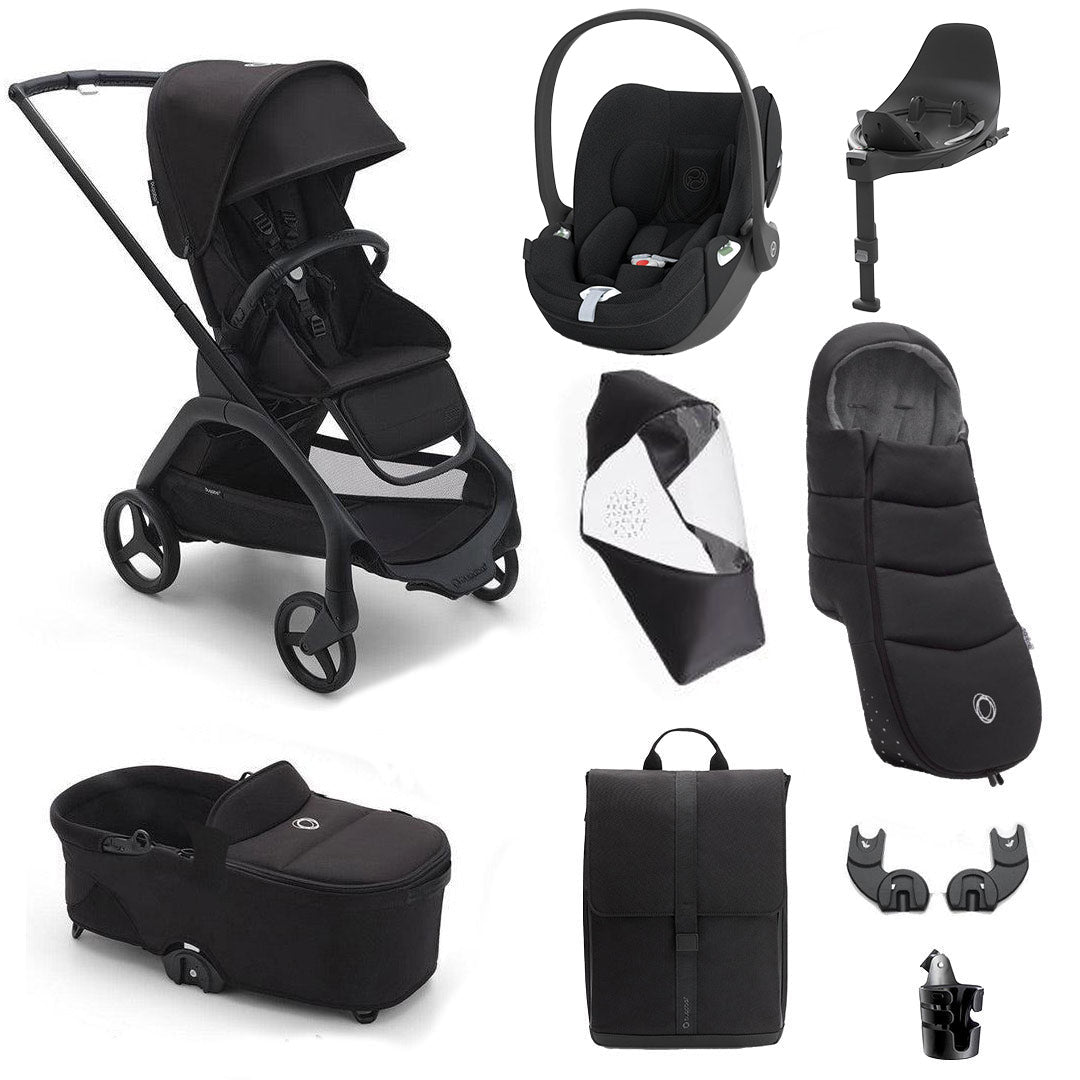 Bugaboo Dragonfly + Cloud T Ultimate Travel System Bundle - Midnight Black-Travel Systems-Midnight Black- | Natural Baby Shower