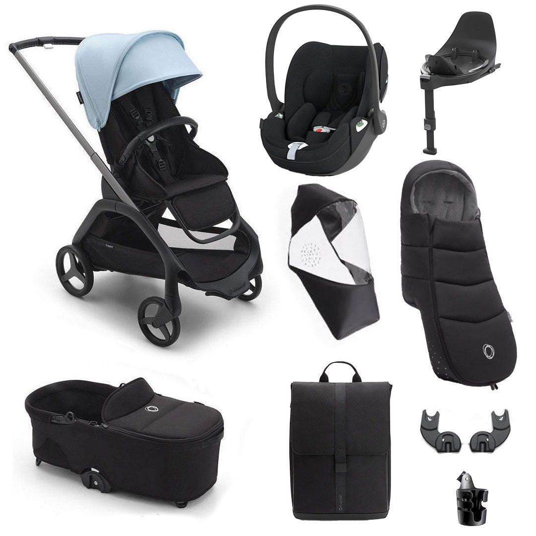 Bugaboo Dragonfly + Cloud T Ultimate Travel System Bundle - Skyline Blue-Travel Systems-Skyline Blue- | Natural Baby Shower