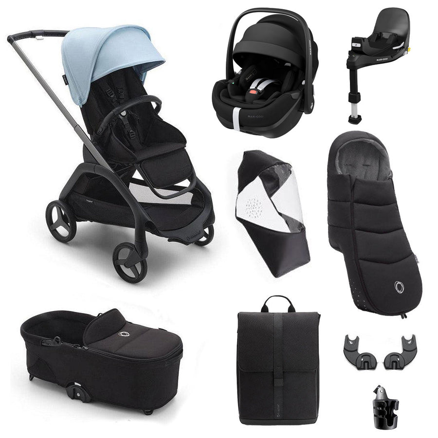 Bugaboo Dragonfly + Pebble Pro Ultimate Travel System Bundle - Skyline Blue-Travel Systems-Skyline Blue- | Natural Baby Shower