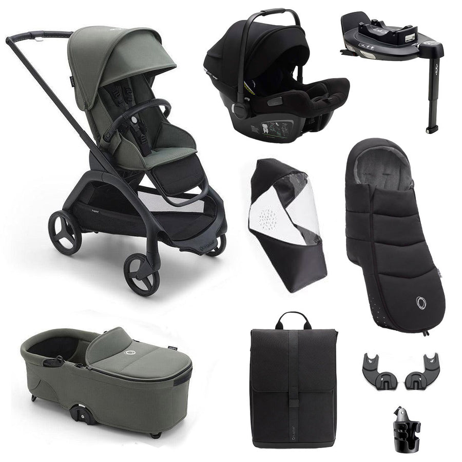 Bugaboo Dragonfly + Turtle Ultimate Newborn Travel System Bundle - Forest Green-Travel Systems- | Natural Baby Shower