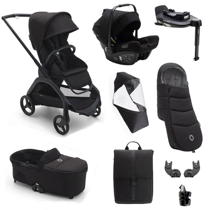 Bugaboo Dragonfly + Turtle Ultimate Newborn Travel System Bundle - Midnight Black-Travel Systems- | Natural Baby Shower