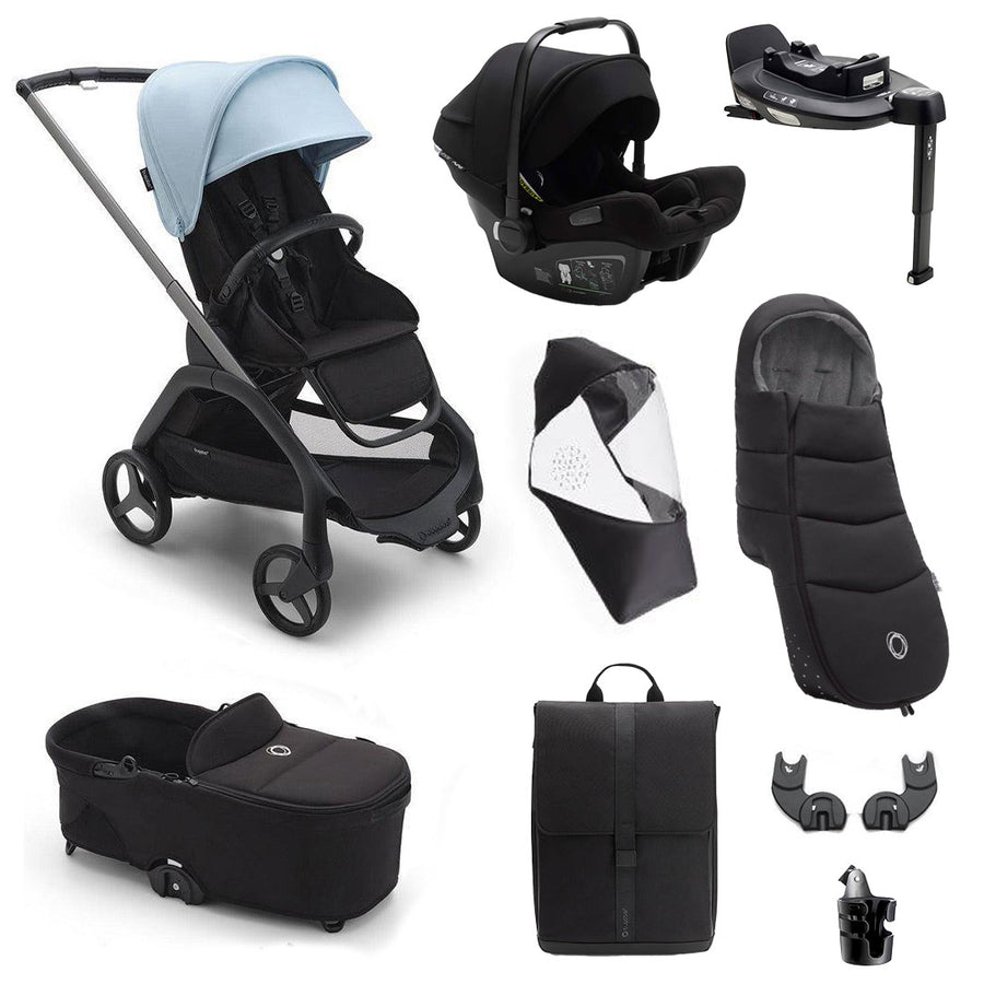 Bugaboo Dragonfly + Turtle Ultimate Newborn Travel System Bundle - Skyline Blue-Travel Systems- | Natural Baby Shower