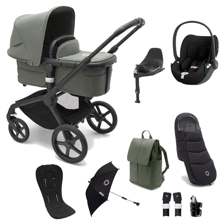 Bugaboo Fox 5 + Cloud T Ultimate Travel System - Forest Green-Travel Systems-Forest Green-No Base | Natural Baby Shower