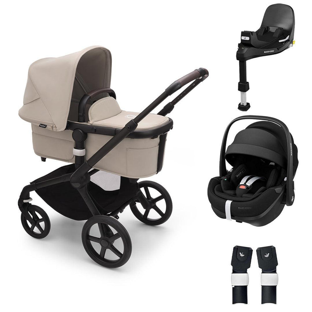 Bugaboo Fox 5 Complete Pushchair + Pebble 360/360 Pro Travel System - Desert Taupe-Travel Systems-Pebble 360 Pro Car Seat-Familyfix 360 Pro Base | Natural Baby Shower