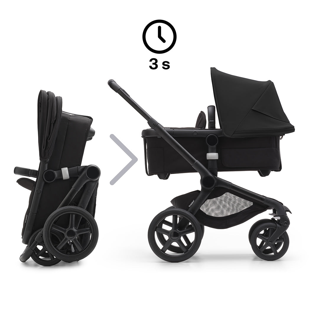 Bugaboo Fox 5 + Pebble Pro Ultimate Travel System - Midnight Black-Travel Systems-Midnight Black-No Base | Natural Baby Shower