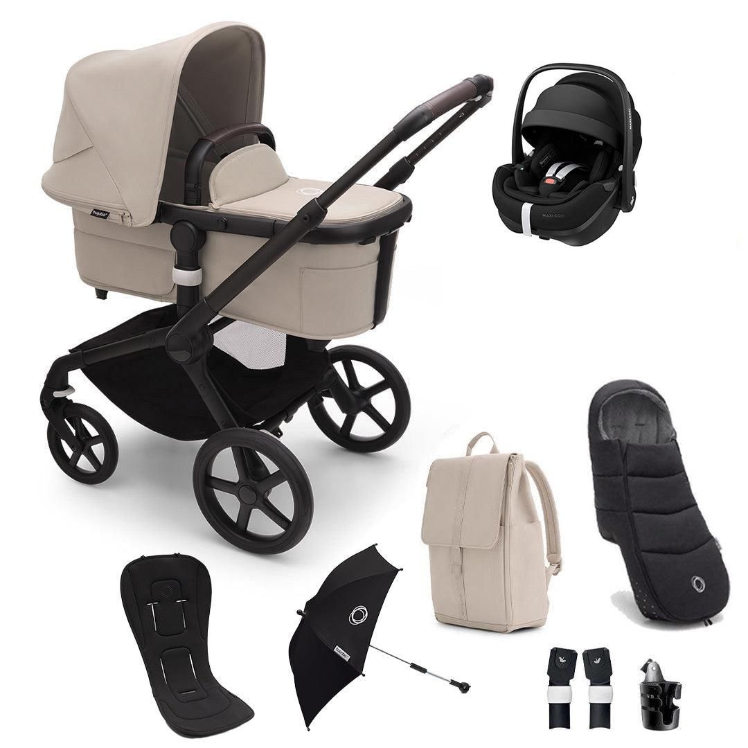 Bugaboo Fox 5 + Pebble Pro 2 Ultimate Travel System-Travel Systems-Desert Taupe-No Base | Natural Baby Shower