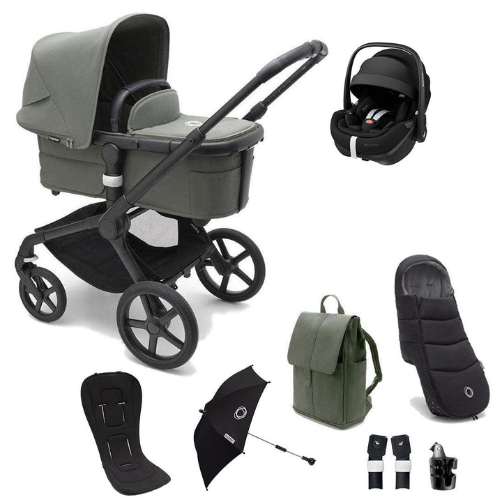 Bugaboo Fox 5 + Pebble Pro 2 Ultimate Travel System-Travel Systems-Forest Green-No Base | Natural Baby Shower