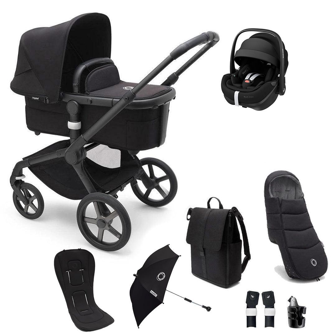 Bugaboo Fox 5 + Pebble Pro 2 Ultimate Travel System-Travel Systems-Midnight Black-No Base | Natural Baby Shower