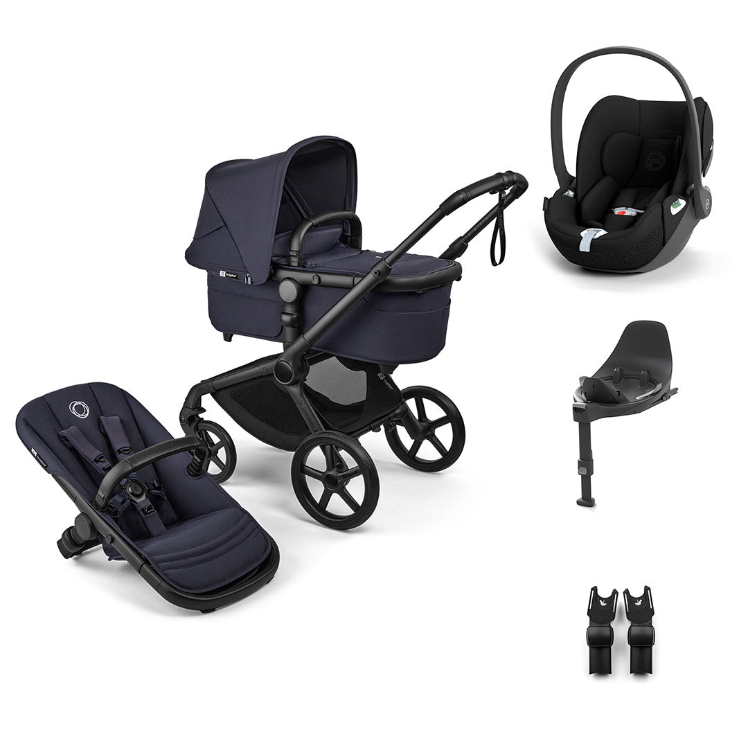 Bugaboo Fox 5 Renew + Cloud T Travel System-Travel Systems-Deep Indigo-With Base | Natural Baby Shower