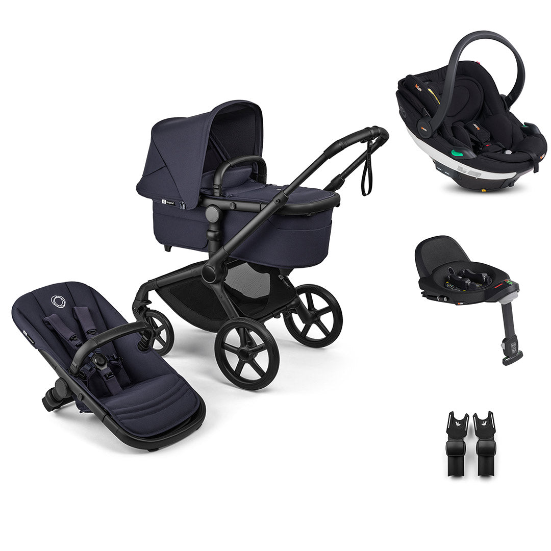 Bugaboo Fox 5 Renew + BeSafe Go Beyond Travel System-Travel Systems-Deep Indigo-With Base | Natural Baby Shower