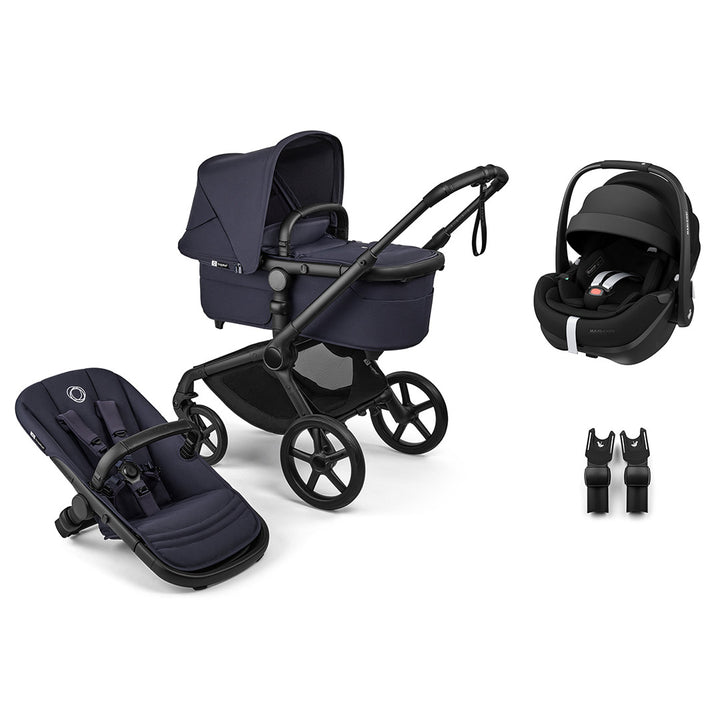 Bugaboo Fox 5 Renew + Pebble Pro 2 Travel System-Travel Systems-Deep Indigo-No Base | Natural Baby Shower