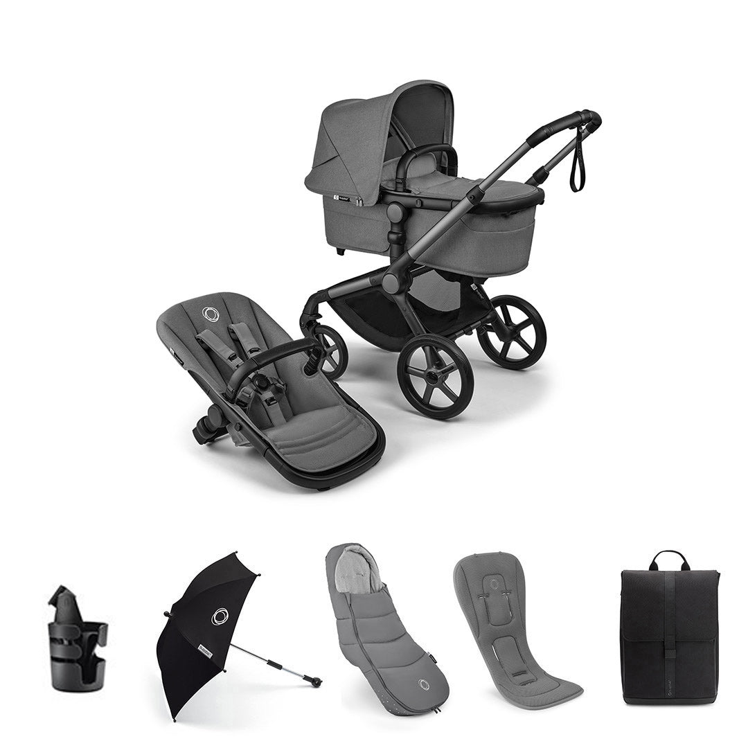 Bugaboo Fox 5 Renew Complete Pushchair Bundle-Stroller Bundles-Moon Grey- | Natural Baby Shower