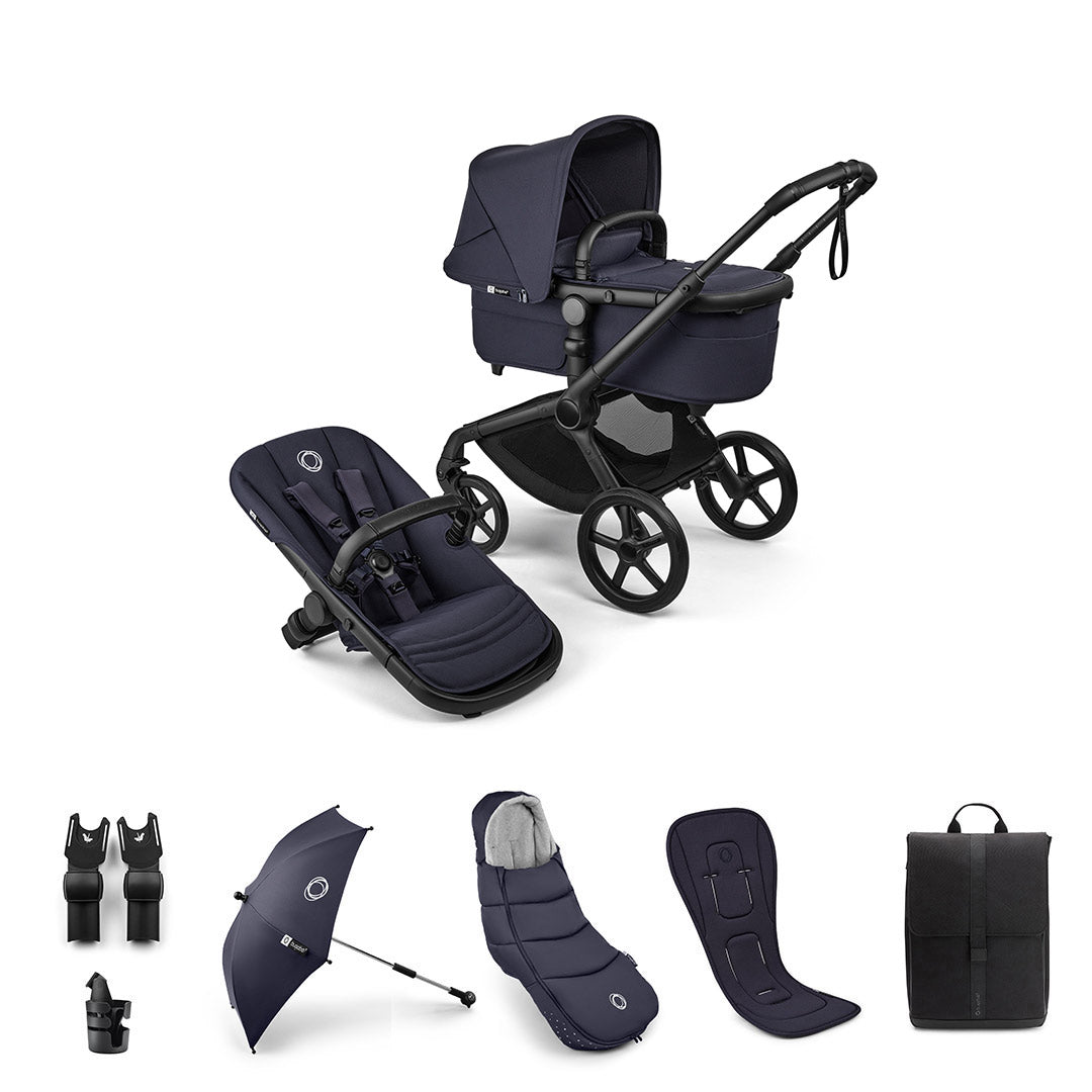 Bugaboo Fox 5 Renew + Essential Pushchair Bundle-Stroller Bundles-Deep Indigo- | Natural Baby Shower