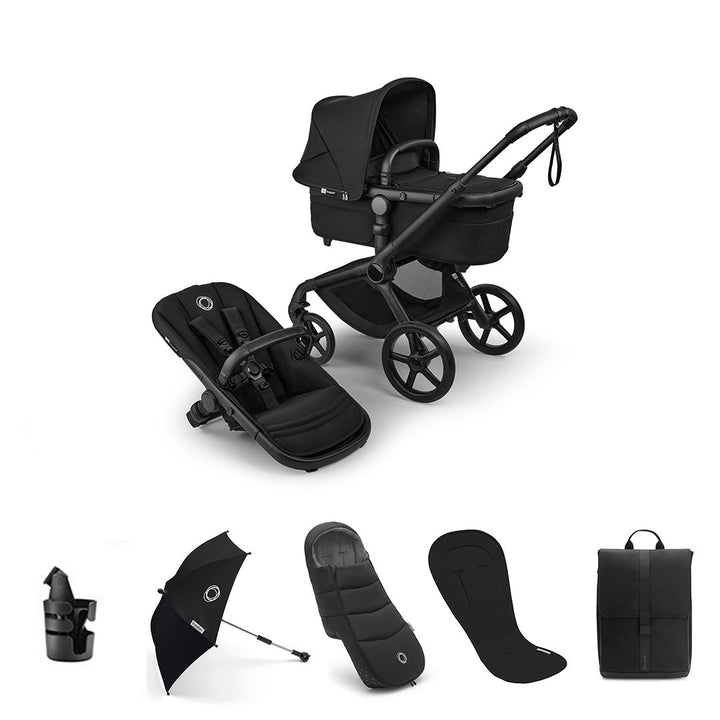 Bugaboo Fox 5 Renew Complete Pushchair Bundle-Stroller Bundles-Heritage Black- | Natural Baby Shower