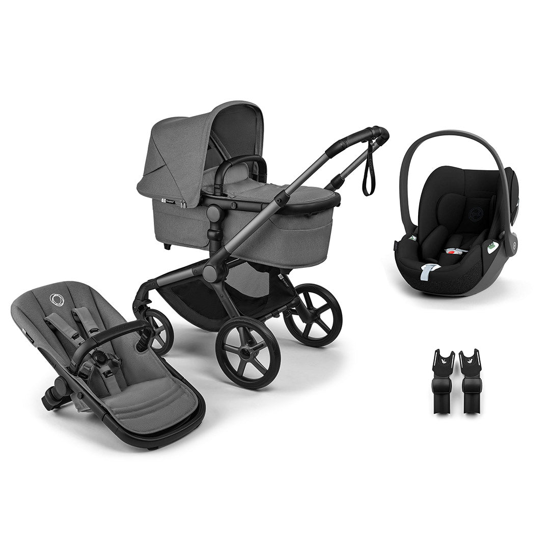 Bugaboo Fox 5 Renew + Cloud T Travel System-Travel Systems-Moon Grey-No Base | Natural Baby Shower