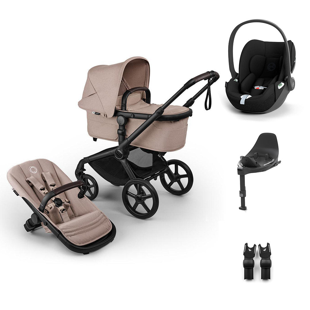 Bugaboo Fox 5 Renew + Cloud T Travel System-Travel Systems-Desert Taupe-With Base | Natural Baby Shower