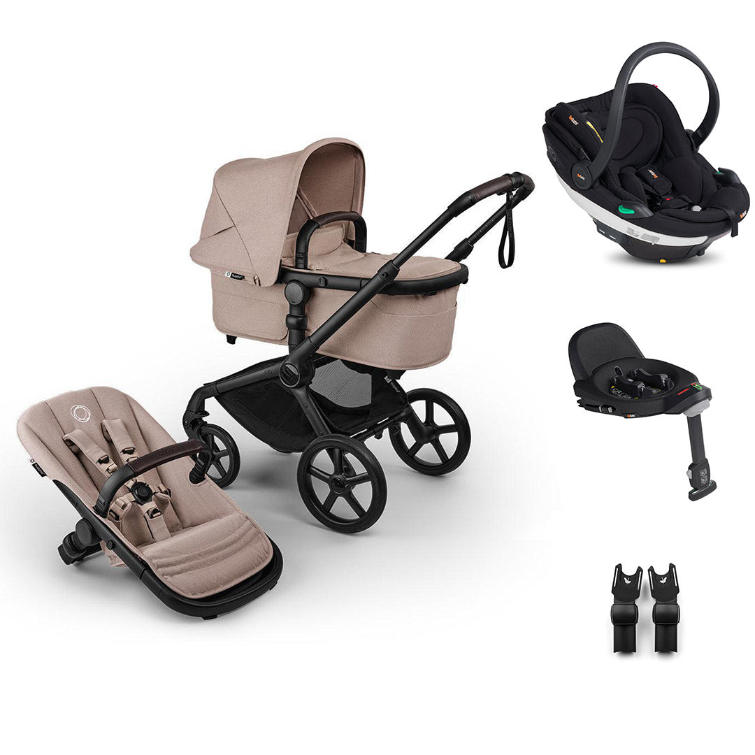 Bugaboo Fox 5 Renew + BeSafe Go Beyond Travel System-Travel Systems-Desert Taupe-With Base | Natural Baby Shower