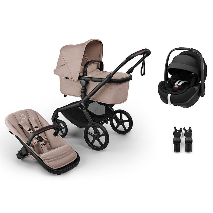 Bugaboo Fox 5 Renew + Pebble Pro 2 Travel System-Travel Systems-Desert Taupe-No Base | Natural Baby Shower