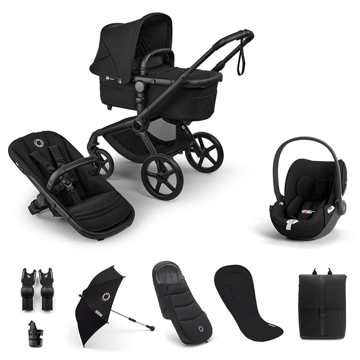 Bugaboo Fox 5 Renew Ultimate + Cloud T Travel System-Travel Systems-Heritage Black-No Base | Natural Baby Shower