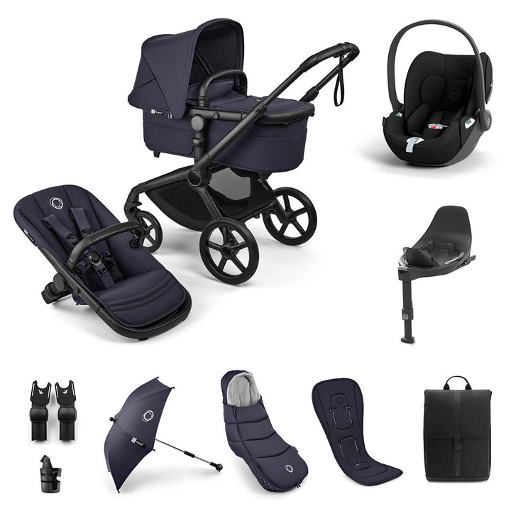 Bugaboo Fox 5 Renew Ultimate + Cloud T Travel System-Travel Systems-Deep Indigo-With Base | Natural Baby Shower