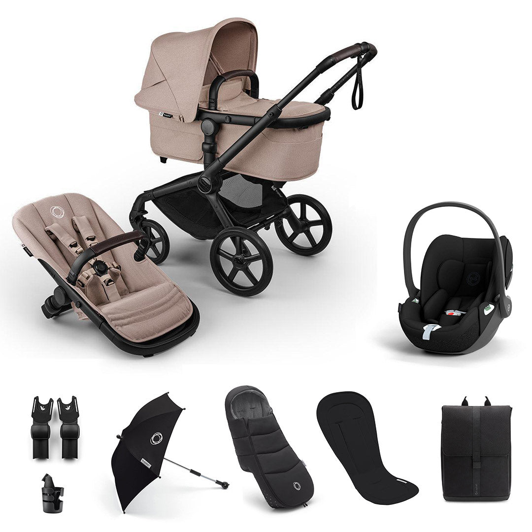 Bugaboo Fox 5 Renew Ultimate + Cloud T Travel System-Travel Systems-Desert Taupe-No Base | Natural Baby Shower