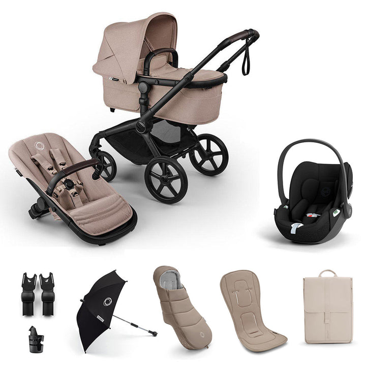 Bugaboo Fox 5 Renew Ultimate + Cloud T Travel System-Travel Systems-Desert Taupe-No Base | Natural Baby Shower