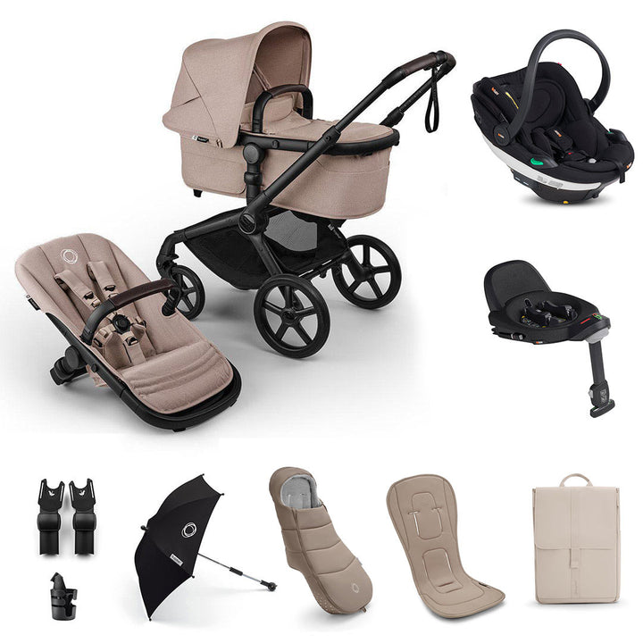 Bugaboo Fox 5 Renew Ultimate + BeSafe Go Beyond Travel System-Travel Systems-Desert Taupe-With Base | Natural Baby Shower