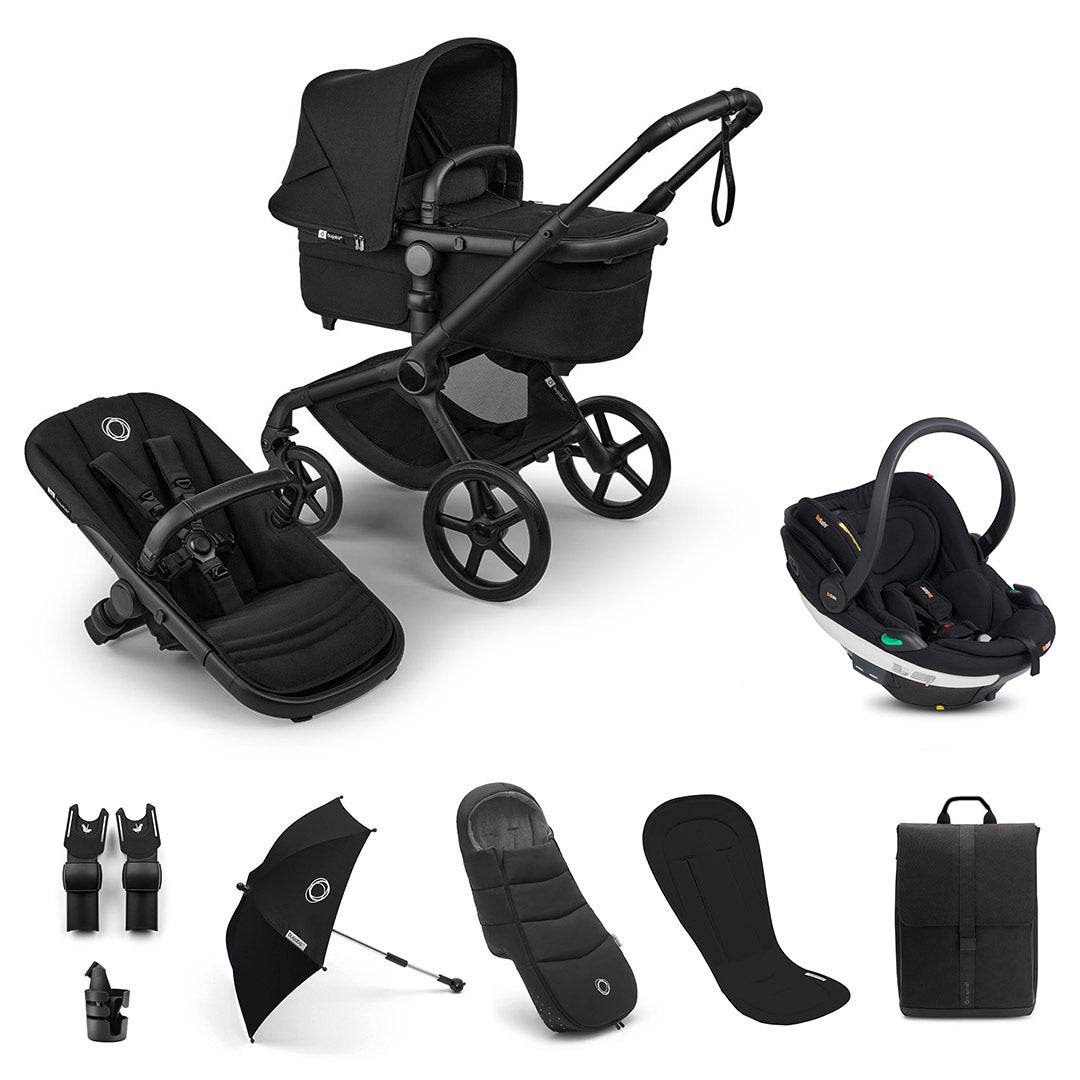 Bugaboo Fox 5 Renew Ultimate + BeSafe Go Beyond Travel System-Travel Systems-Heritage Black-No Base | Natural Baby Shower