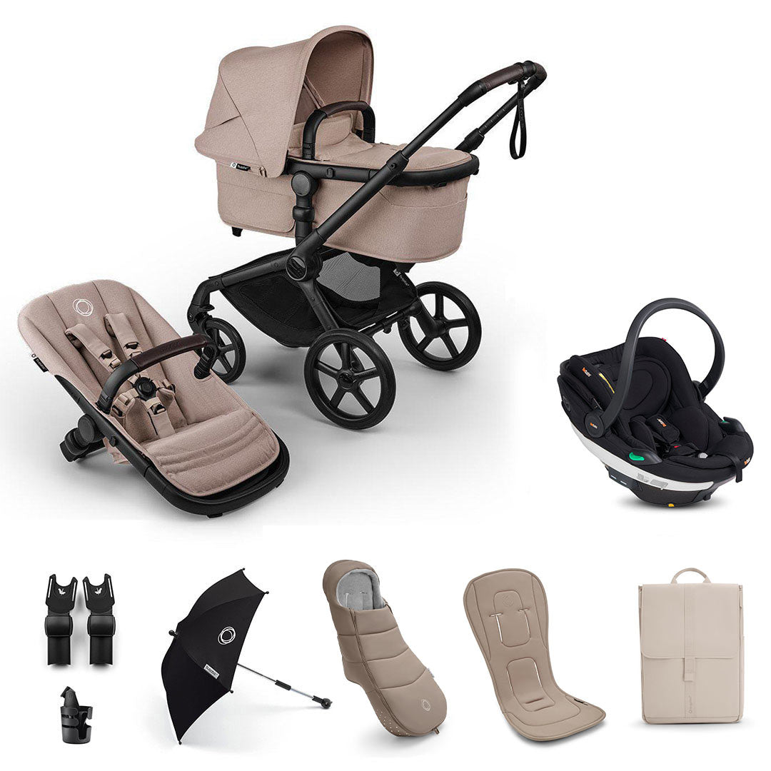 Bugaboo Fox 5 Renew Ultimate + BeSafe Go Beyond Travel System-Travel Systems-Desert Taupe-No Base | Natural Baby Shower